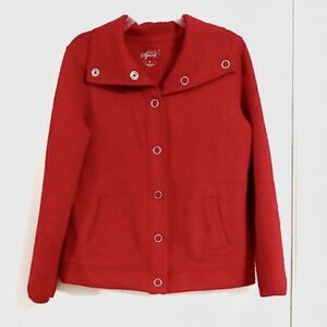 Style & co. Red Quilted Snap Button Down Sweater